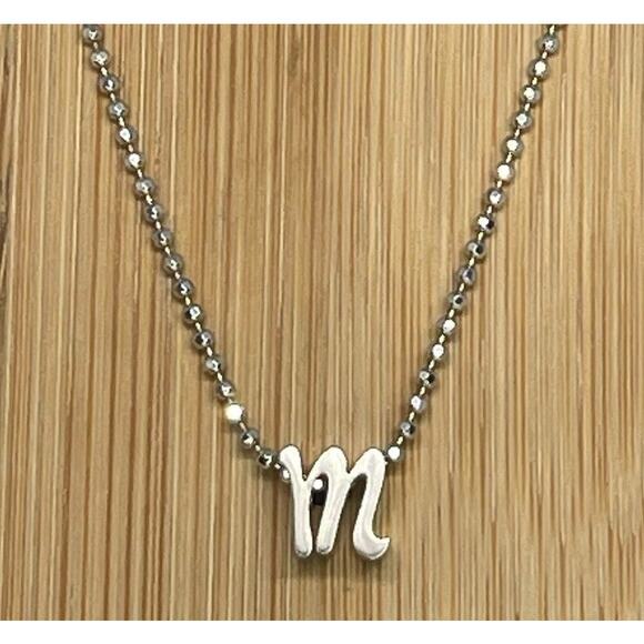 Alex Woo Sterling Silver ‘M’ Initial Pendant Necklace NY Designer Luxury Fashion - Picture 7 of 14